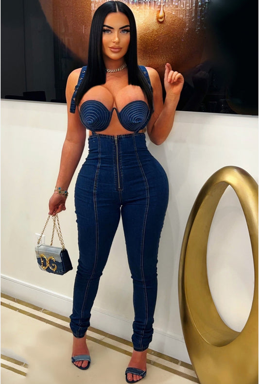 Ravi jumpsuit set (Dark blue)